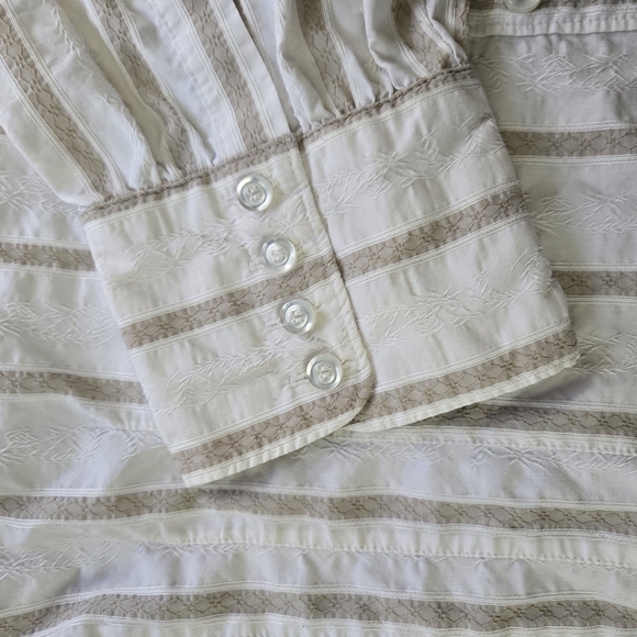 Lane Bryant White Tan Blouse - Picture 4 of 6